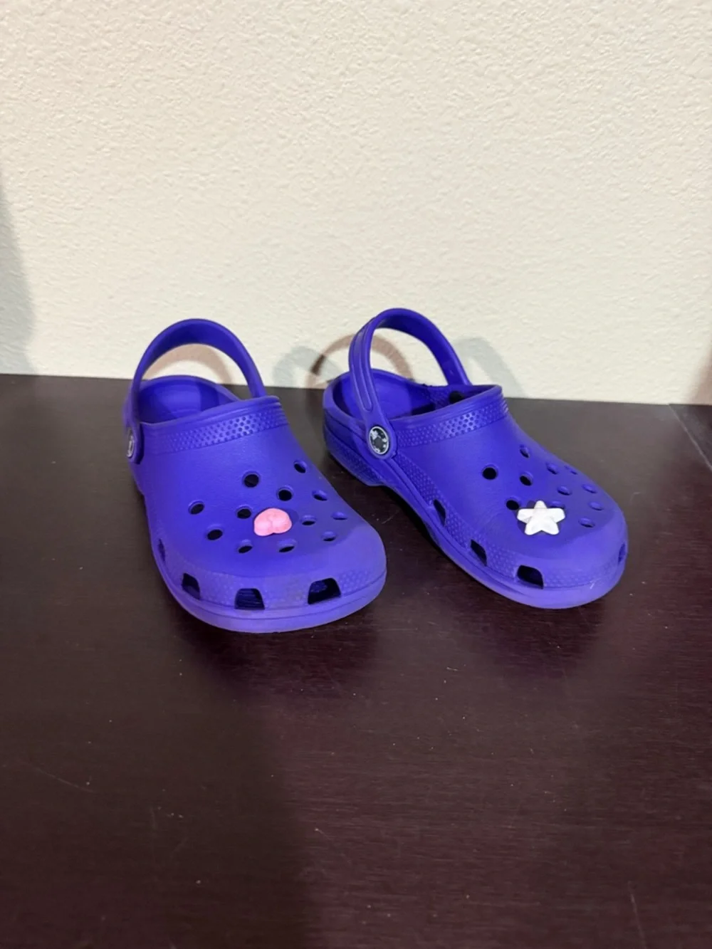 CROCS Kids Size 12 Purple Clog Sandals with Back Strap - Picture 1 of 6